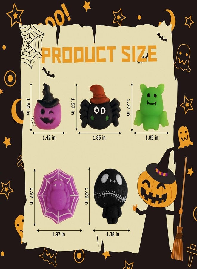 JDSTY 24Pcs Halloween Mochi Squishy Toys Stress Relief Squishies for Kids Girls Boys Halloween Party Favors Halloween Treat Bags Gifts - Image 2